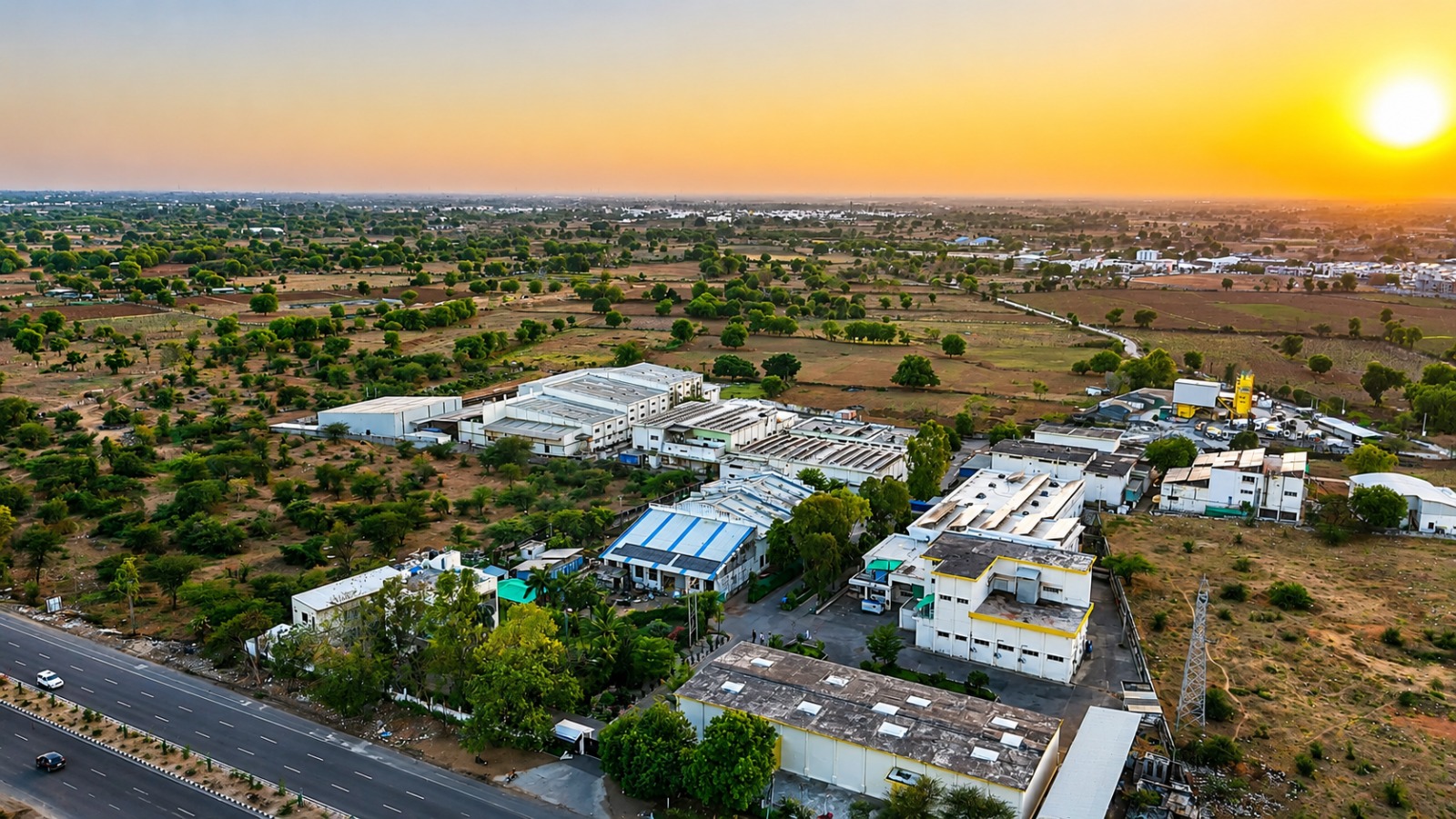 Aerial view of Jyotindra International company facility