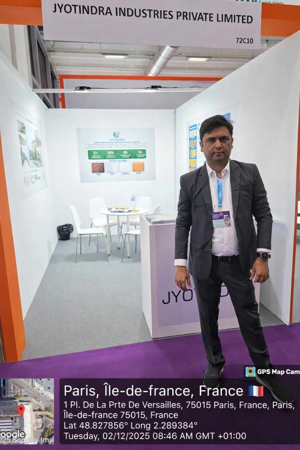 Jyotindra at international trade exhibition booth