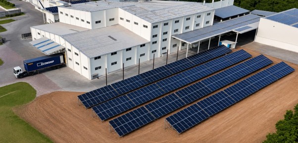 Ground-mounted solar installation at Jyotindra International
