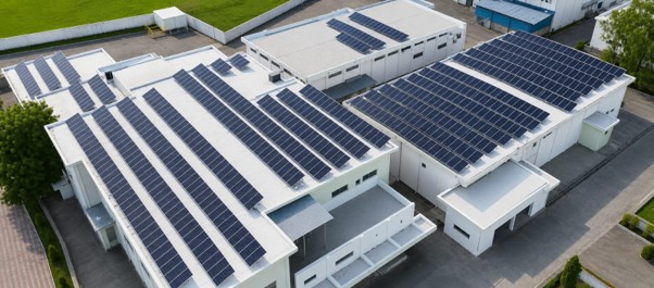 Solar panels powering Jyotindra International operations